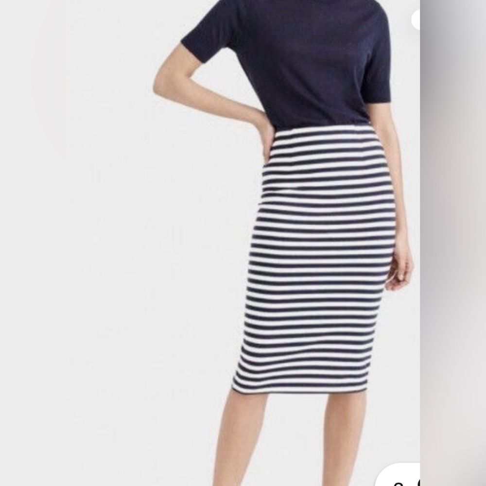J Crew women’s blue and white knit pencil skirt size 6